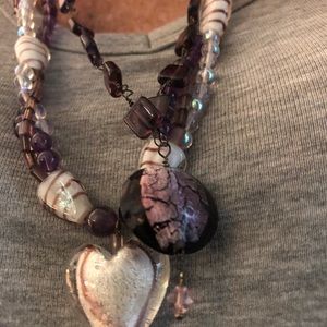 Delicious purple glass necklaces!